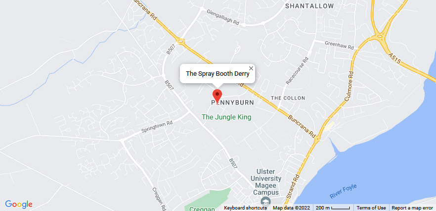 Map for The Spray Booth Derry